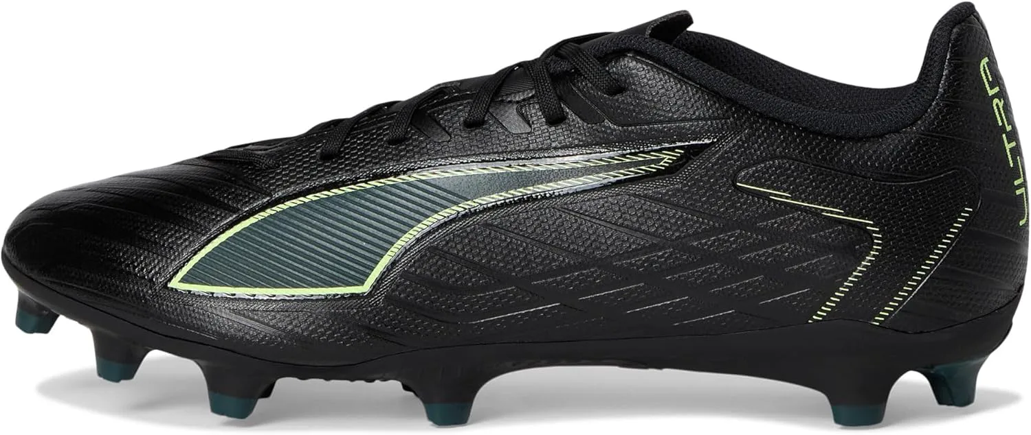 Мужские футбольные бутсы Puma Ultra Play Firm, искусственная, грунтовая подошва, черный/зеленый — фото 4