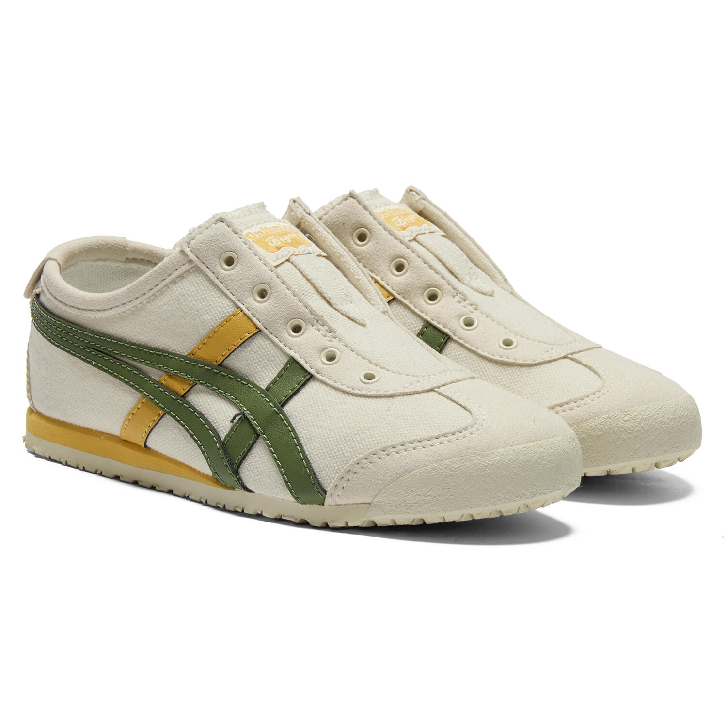 MEXICO 66 Детские кроссовки PS Low-top Коричневые, зеленые, желтые Onitsuka Tiger, коричневатый/зеленый/желтый — фото 3