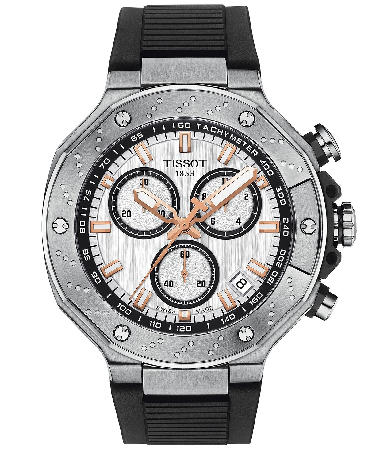 

Мужские швейцарские часы с хронографом T-Race с черным ремешком, 45 мм Tissot