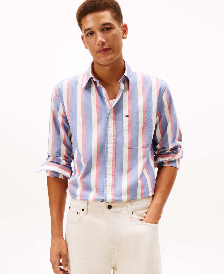 

Мужская рубашка Icon Stripe Heritage приталенного кроя Tommy Hilfiger, Wedge Blue / Multi Stripe