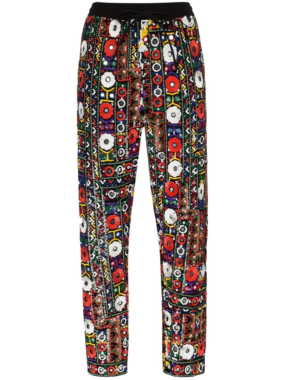 

Зауженные брюки с пайетками Ashish, красный