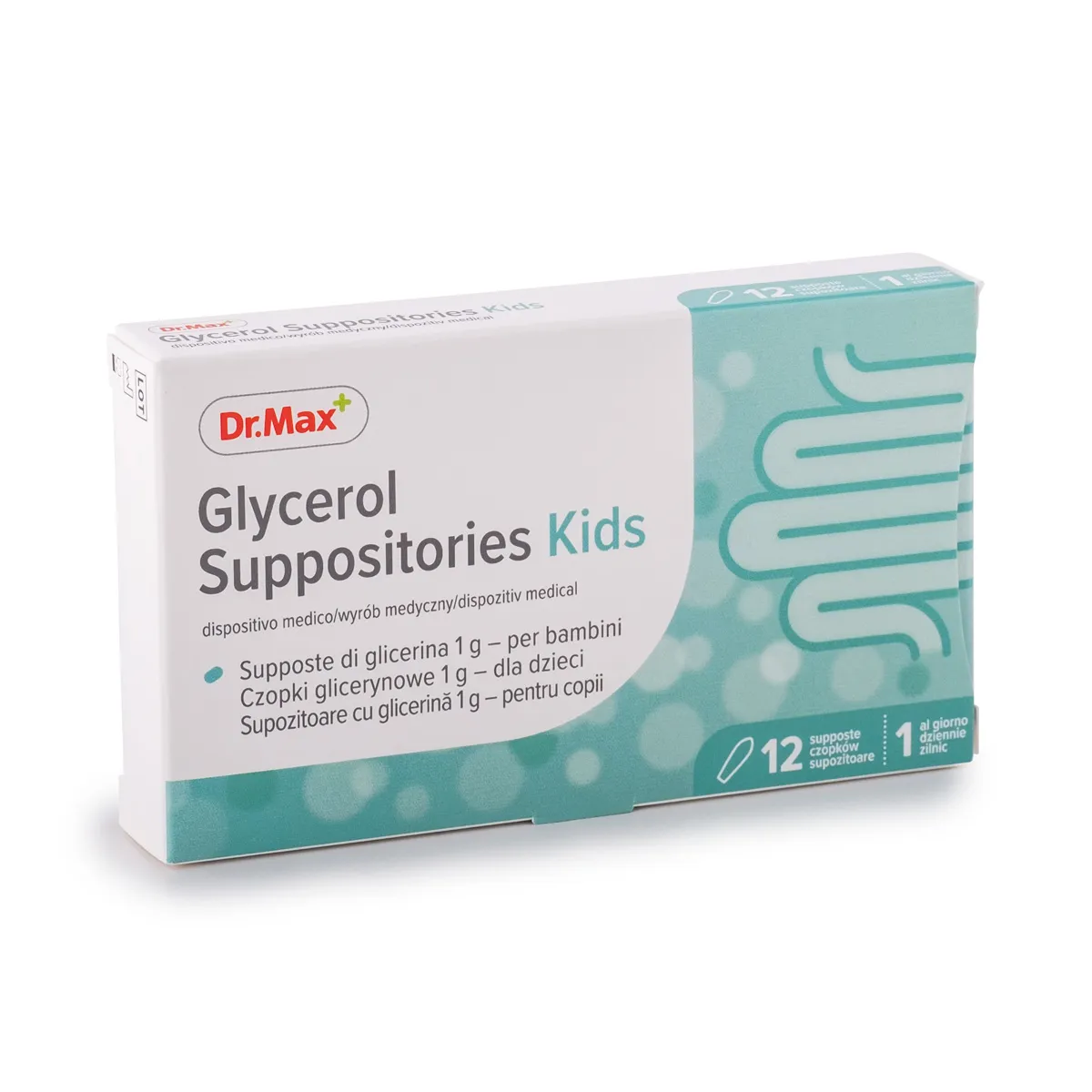 

Dr. Max Глицериновые суппозитории для детей, 12 суппозиториев, периодические запоры для детей