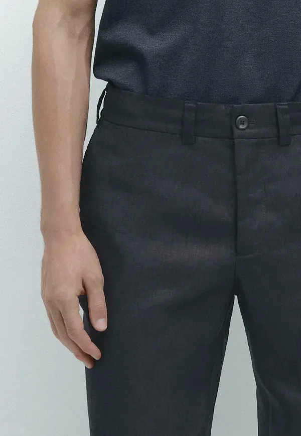 Брюки с эластичным поясом Massimo Dutti, темно-синий — фото 4