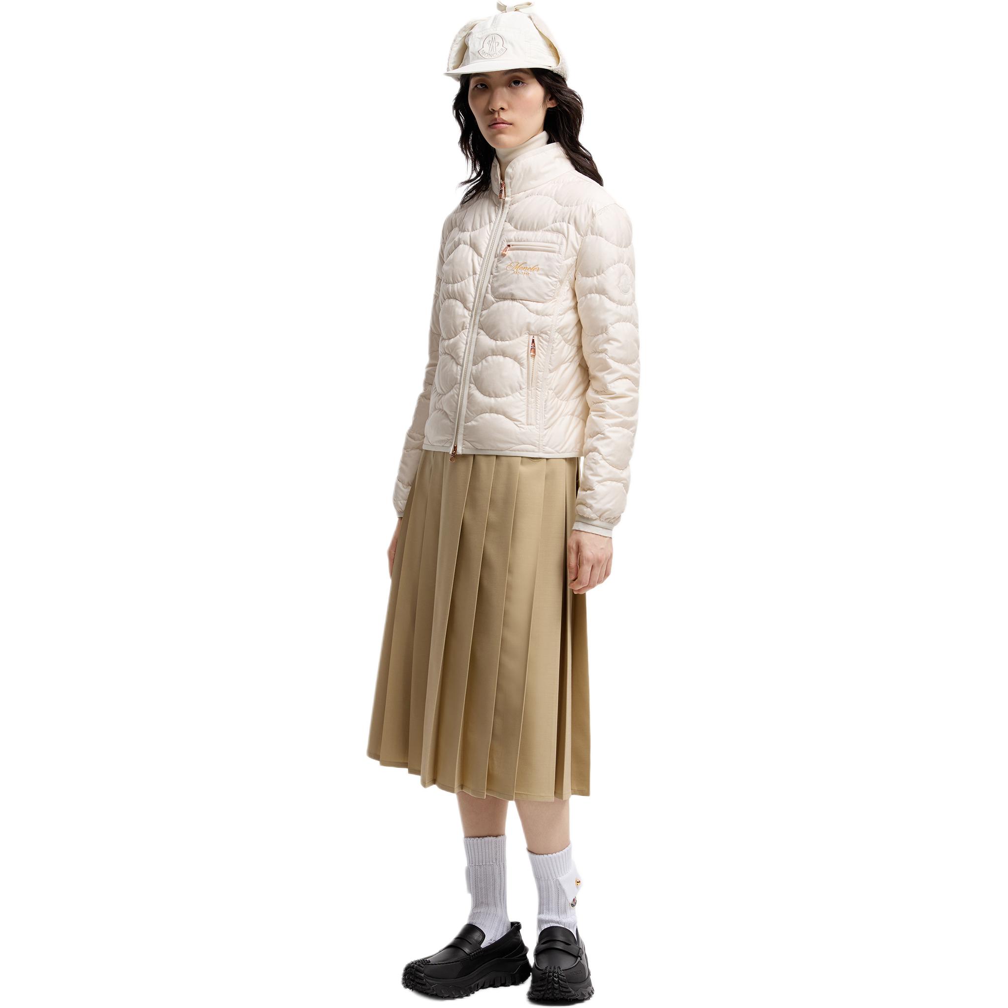 Стеганая куртка на молнии Moncler, слоновая кость — фото 3