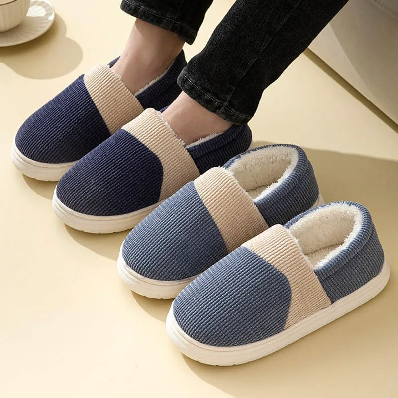 

Мужские зимние тапочки JadeRich с закрытой пяткой, флисовой подкладкой, уютные домашние тапочки с памятью формы, противоскользящие, темно-синий