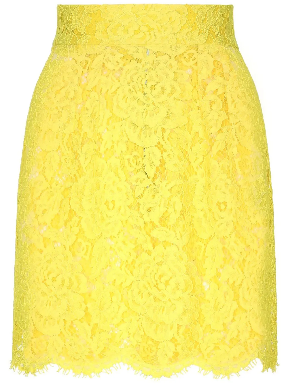 

Кружевная юбка мини DOLCE & GABBANA, желтый