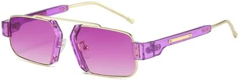 

HaoLMi - Женские солнцезащитные очки с градиентными линзами Ocean, защита от УФ-излучения UV400, Мужские солнцезащитные очки в стиле ретро, Golden Purple