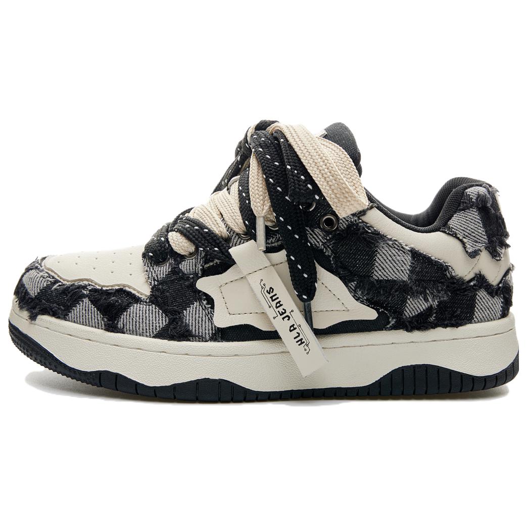 

HLA JEANS Износостойкие, легкие, дышащие и нескользящие унисекс скейтбордские кроссовки лоу-топ черные бежевые, цвет Black Beige