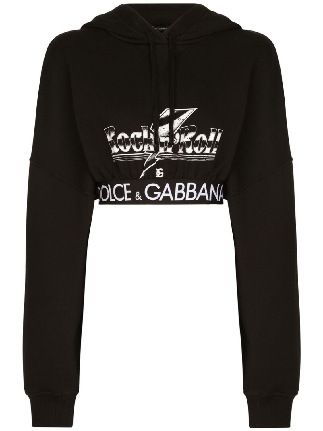 

Dolce & Gabbana укороченное худи с логотипом, черный