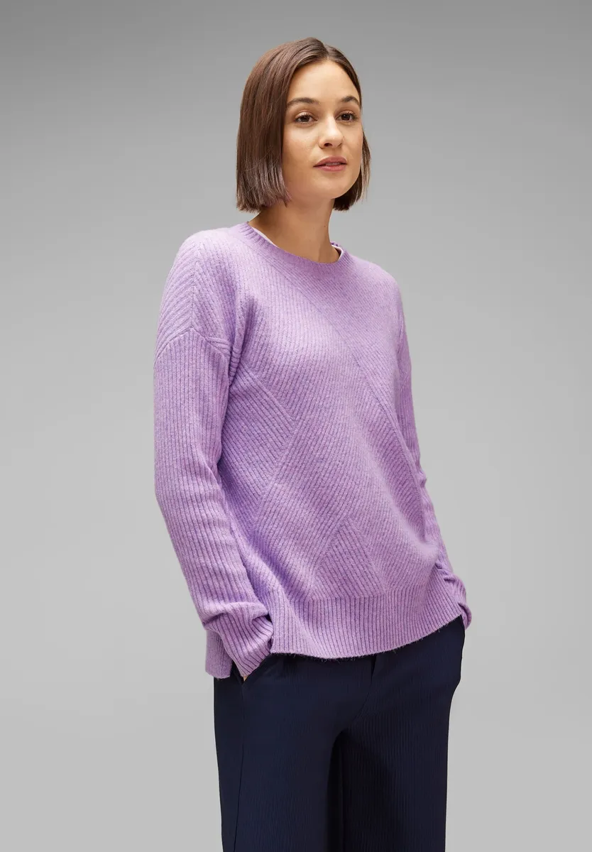 

STREET ONE вязаный свитер, цвет Soft Pure Lilac Melange