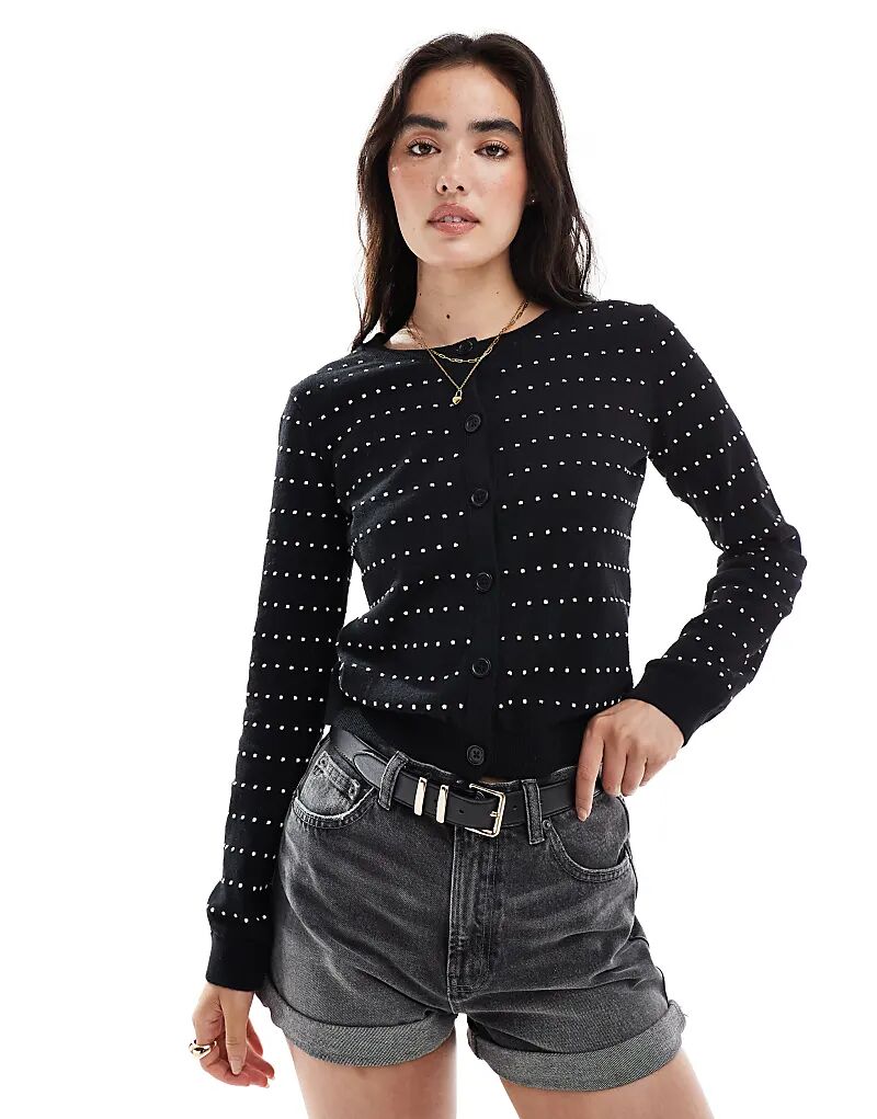 

Вязаный кардиган ASOS DESIGN в горошек