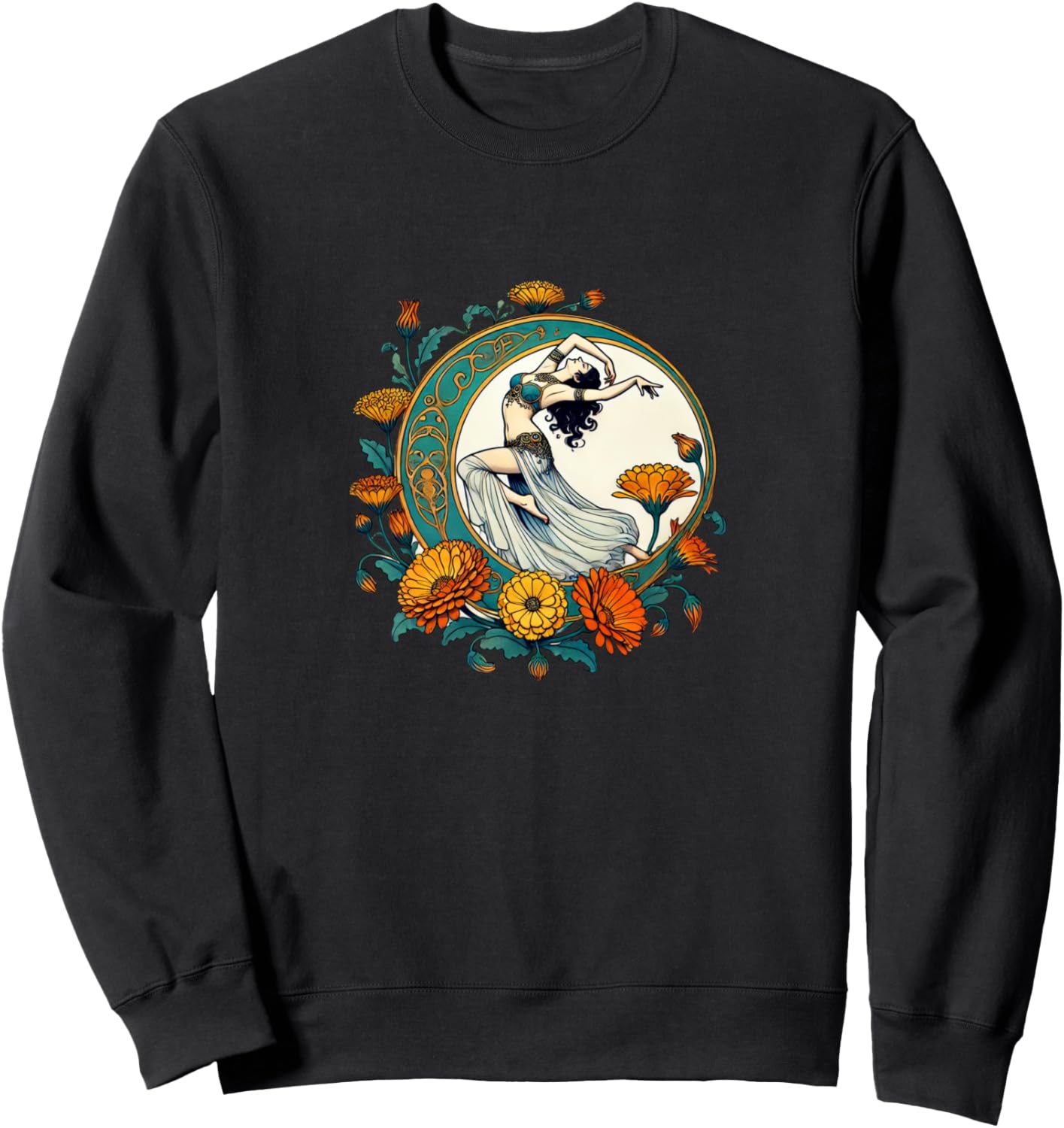 

Толстовка, Иллюстрация танца живота в стиле модерн. Изображение танцовщицы живота на толстовке Vintage Belly Dance Snugg, черный