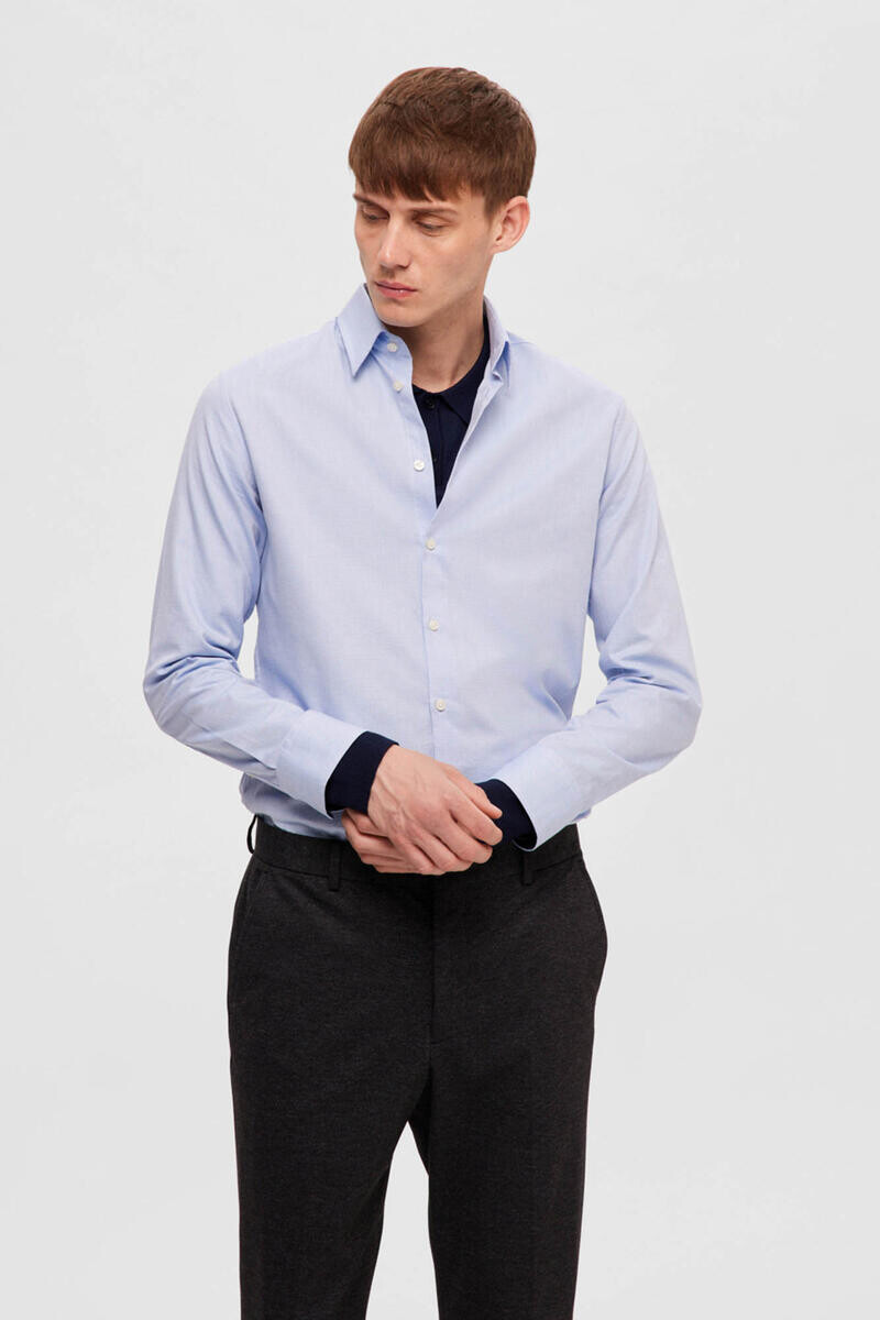 

Рубашка Slim Fit из органического хлопка. Selected, синий