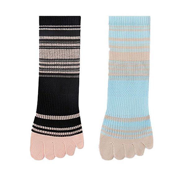 

2 пары женских дышащих носков с разделением пальцев, поддержкой свода стопы и антизапахом lycra stretch Anna-Kaci, Blue Black