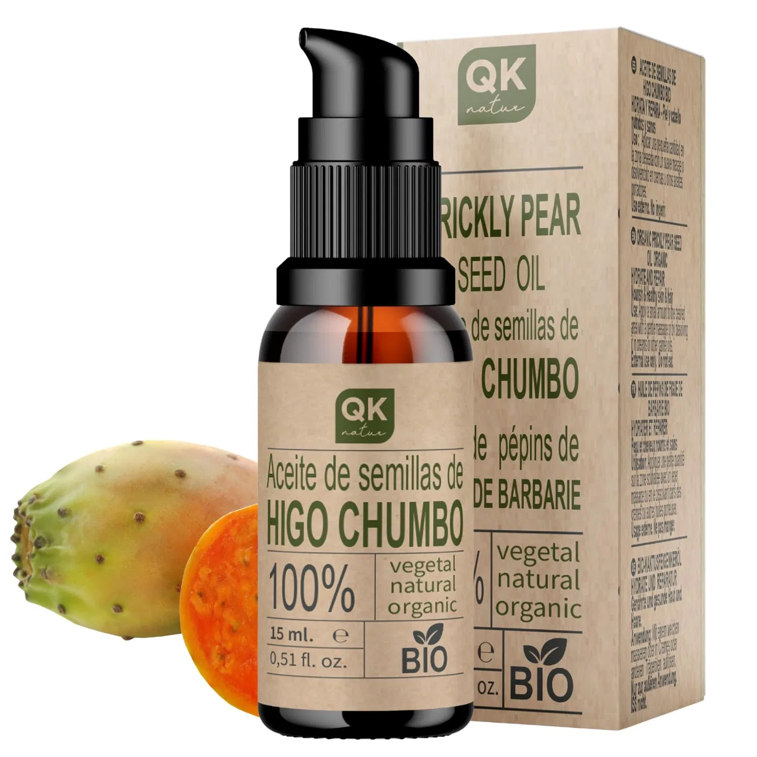 Масло для лица Qknatur — Масло семян опунции, Qknatur, 15 мл