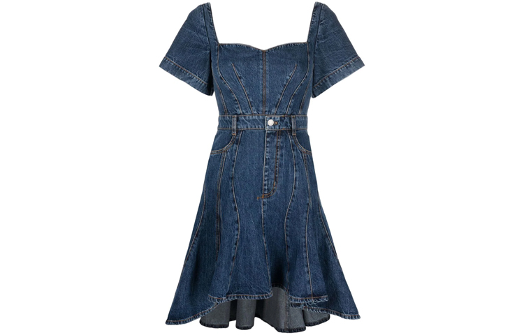 

Alexander McQueen SS22 Платье с короткими рукавами, женское, синие