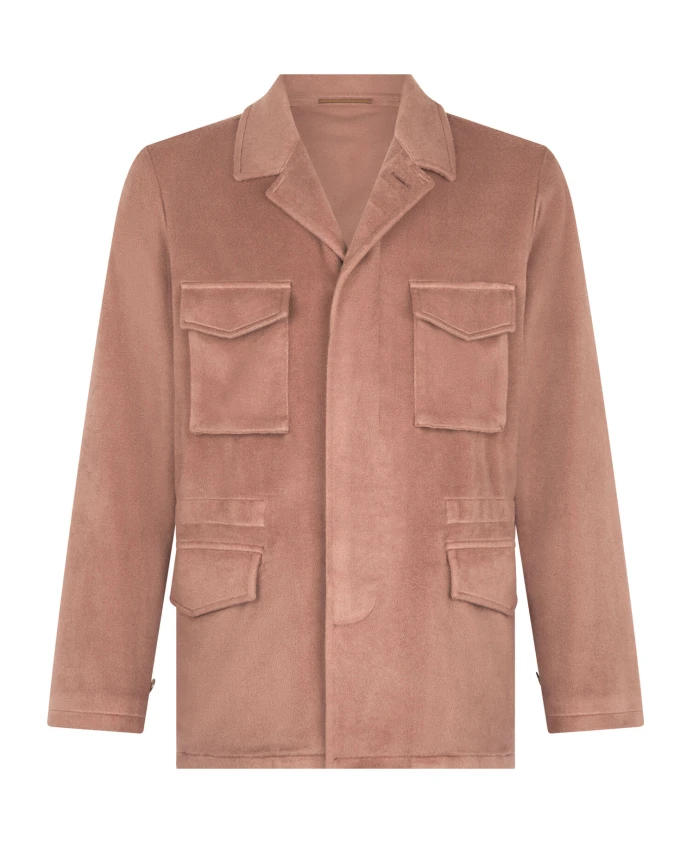 

Полевая куртка из кашемира окрашенная в готовой одежде Boglioli, розовый