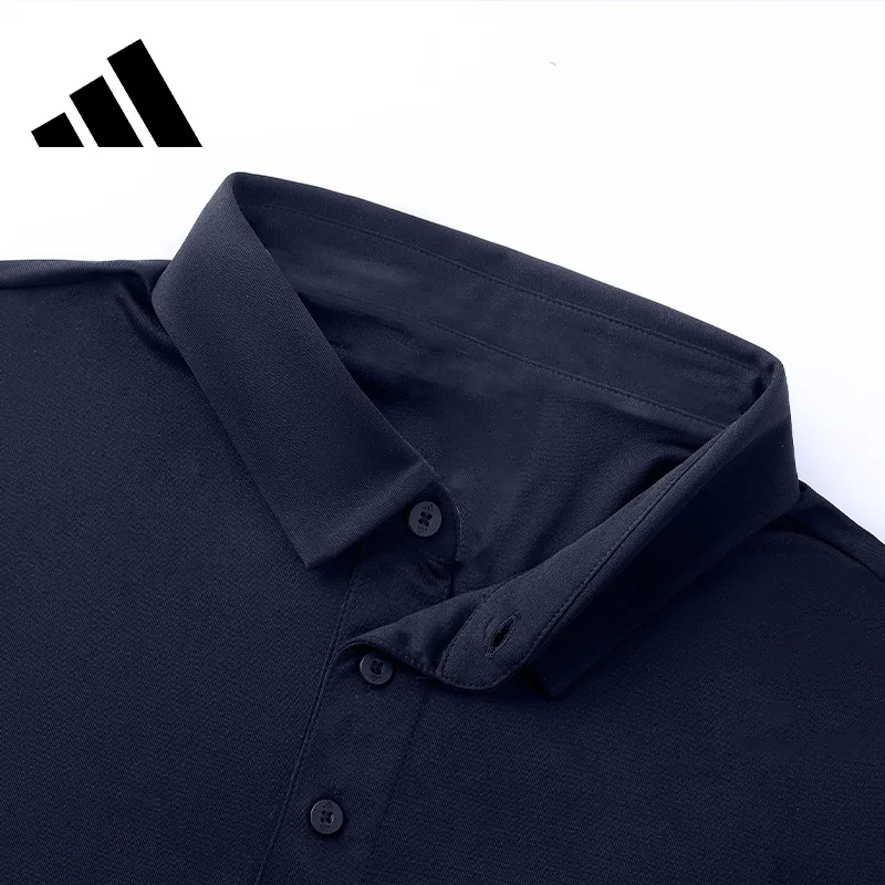 Поло мужское Navy Blue с воротником поло тонкое прямое Adidas — фото 3