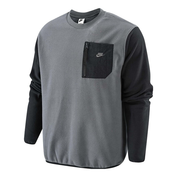 

Толстовка Nike pocket zipper splicing warm cotton-padded Hoodie 'Black', черный