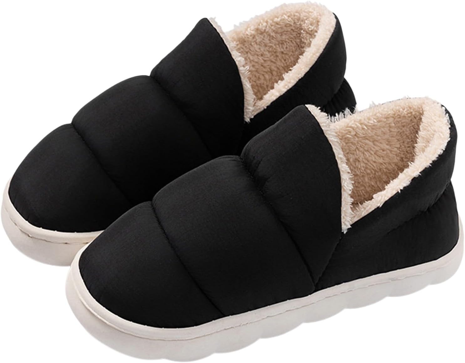 

Женские тапочки уютные нескользящие зимние с пушистой подкладкой, легкие, для дома и улицы, для женщин и мужчин Generic, черный