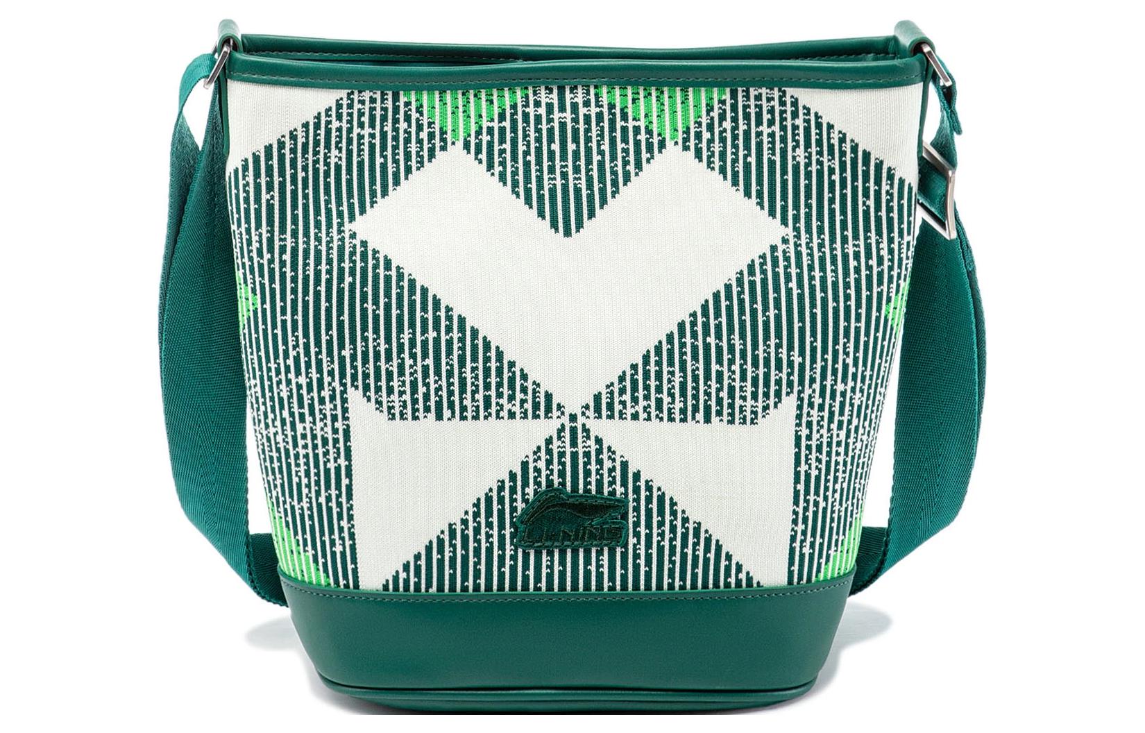 

Спортивная сумка из полиэстера LiNing Sports Life Collection, через плечо, унисекс зелено-белая разноцветная