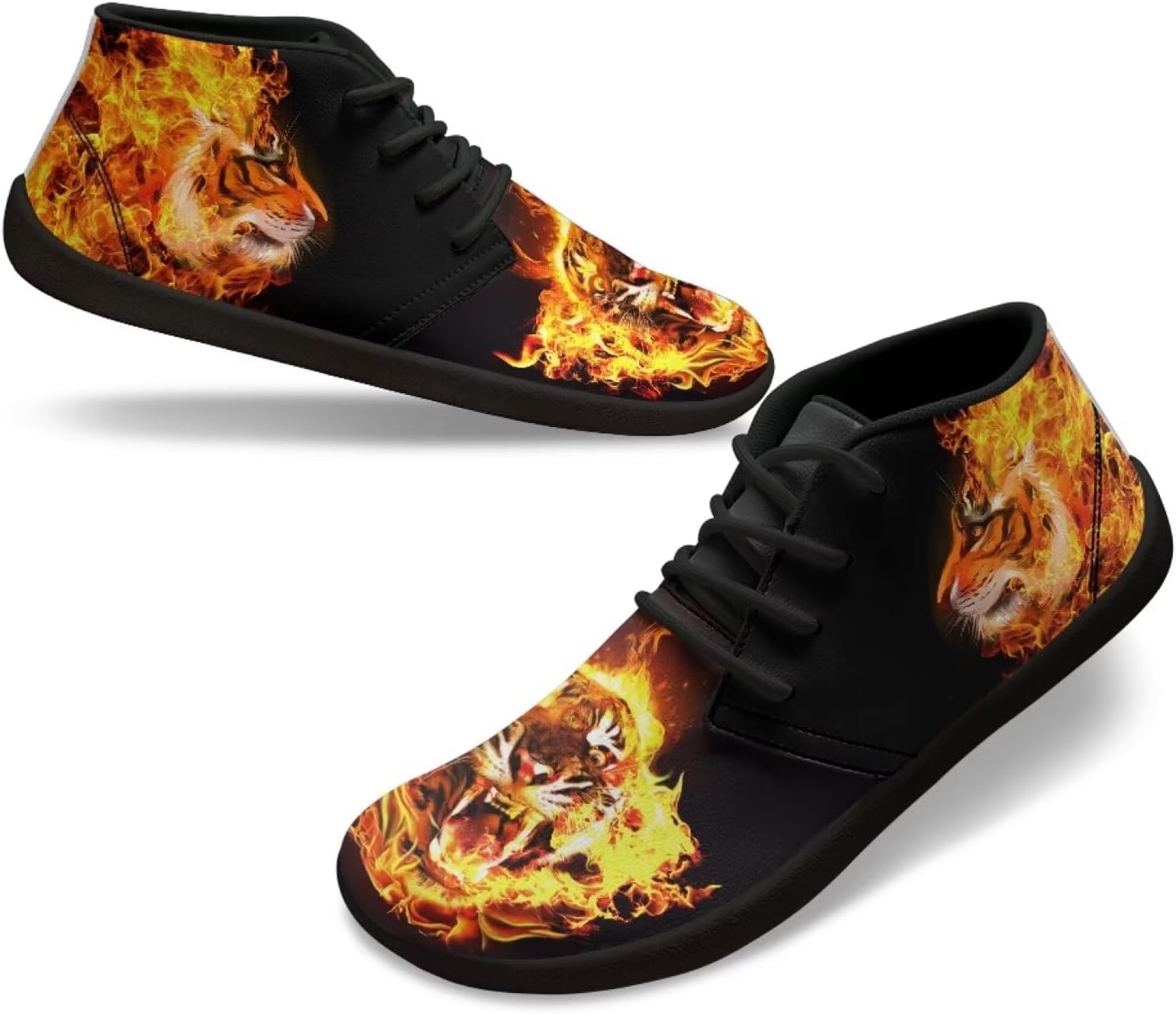 

Мужские беговые кроссовки с широкой пяткой, без шнурков, противоскользящие, быстро сохнущие, с подошвой нулевого падения Xixirimido, Tiger Flame