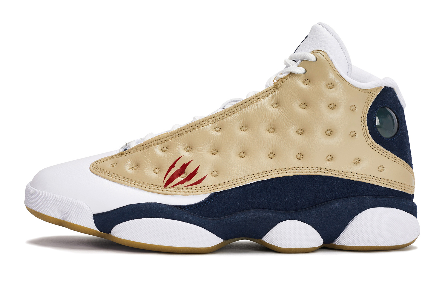 Air 13 811 Manufacturing, L.A. Saints, специальная обувная коробка, нескользящая, устойчивая к истиранию, мид-топ Jordan, белый синий хаки — фото 4