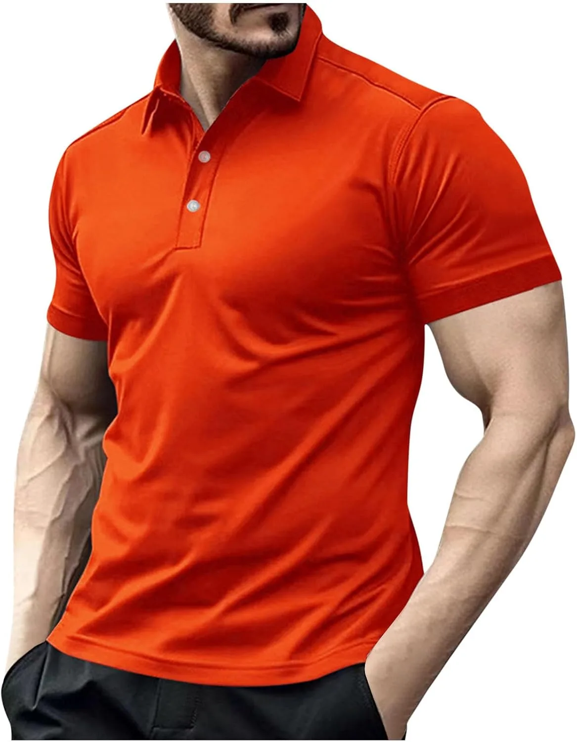 

Мужская футболка с коротким рукавом Cotton Button Golf Shirts