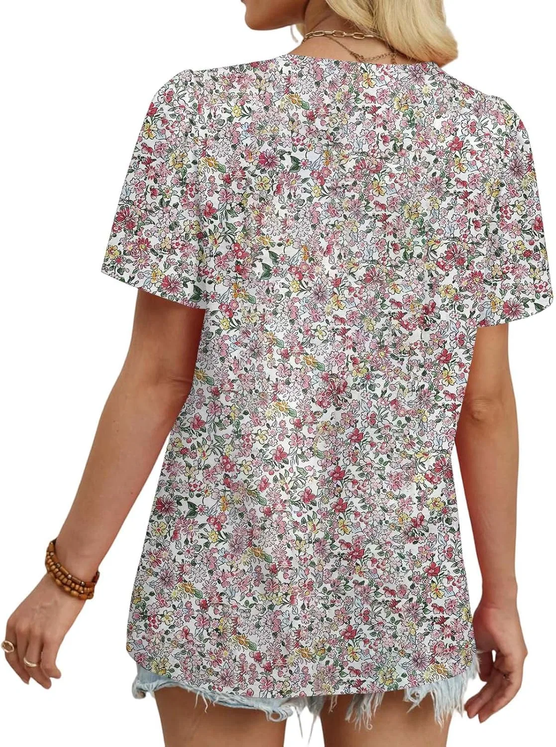 Блуза женская с принтом, Polyester/Spandex, 2-gray — фото 2