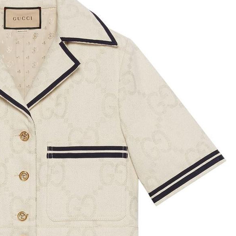 Укороченное пальто женское цвета слоновой кости Gucci, цвет Ivory White — фото 4