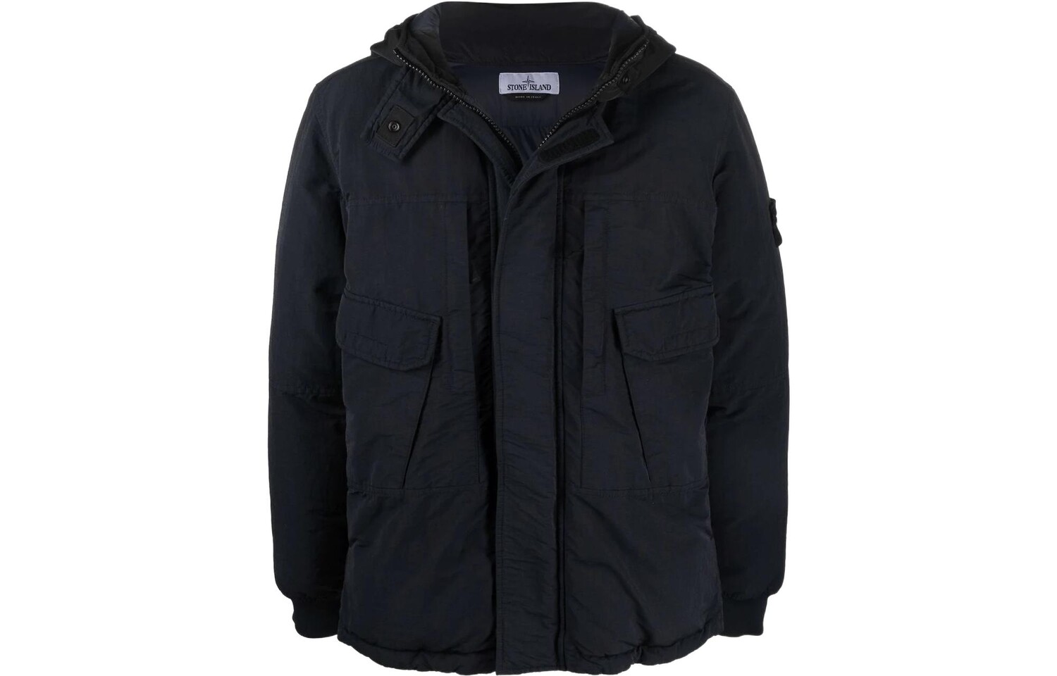 

Пуховик мужской Stone Island на молнии, черный