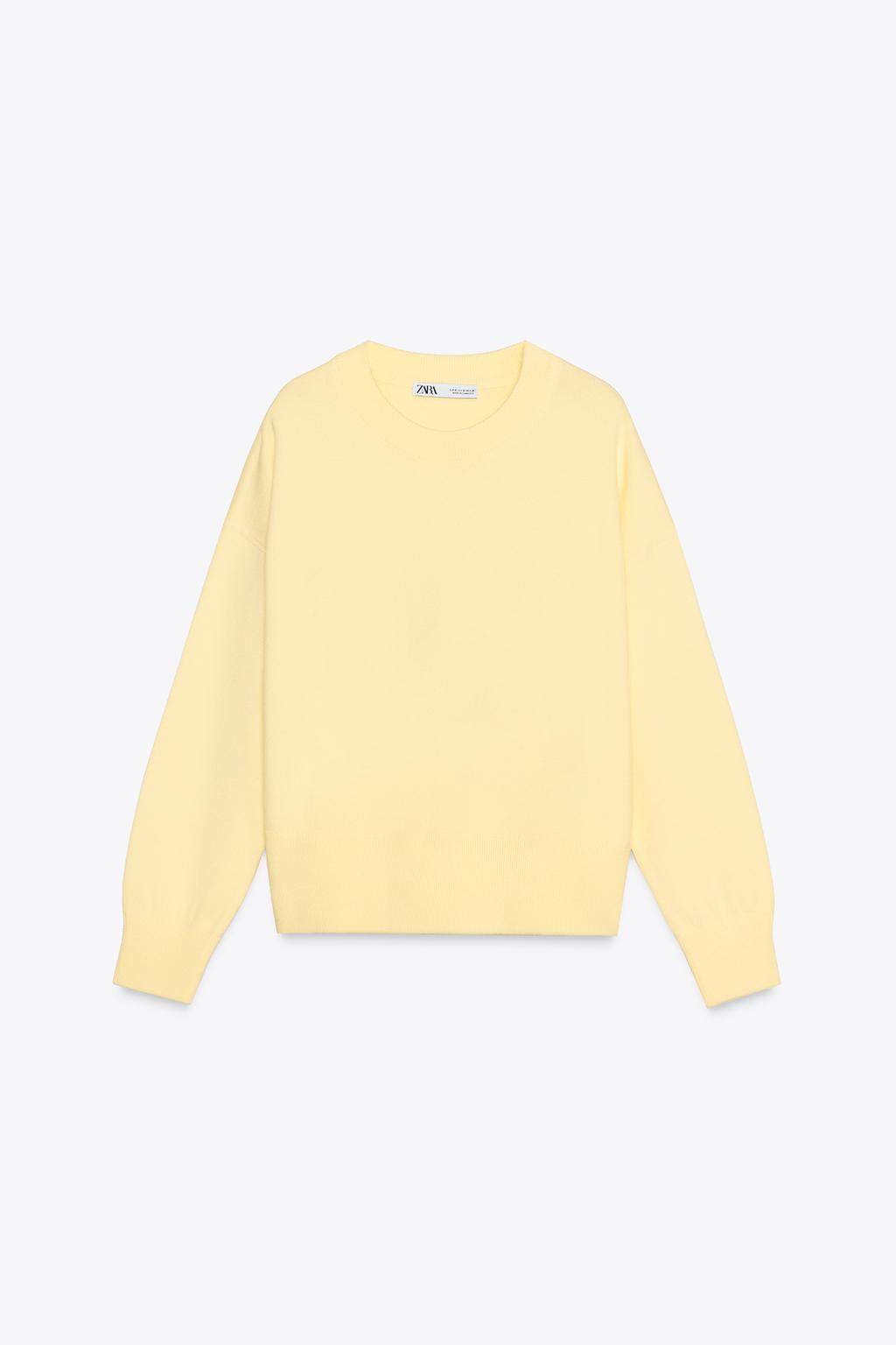 

Однотонная трикотажная толстовка ZARA, желтый