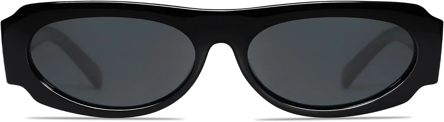 

Солнцезащитные очки VANLINKER в стиле ретро 90-х, женские и мужские, винтажная овальная оправа, поляризованные, маленькие, VL9782, C1 Black Frame Grey Lens