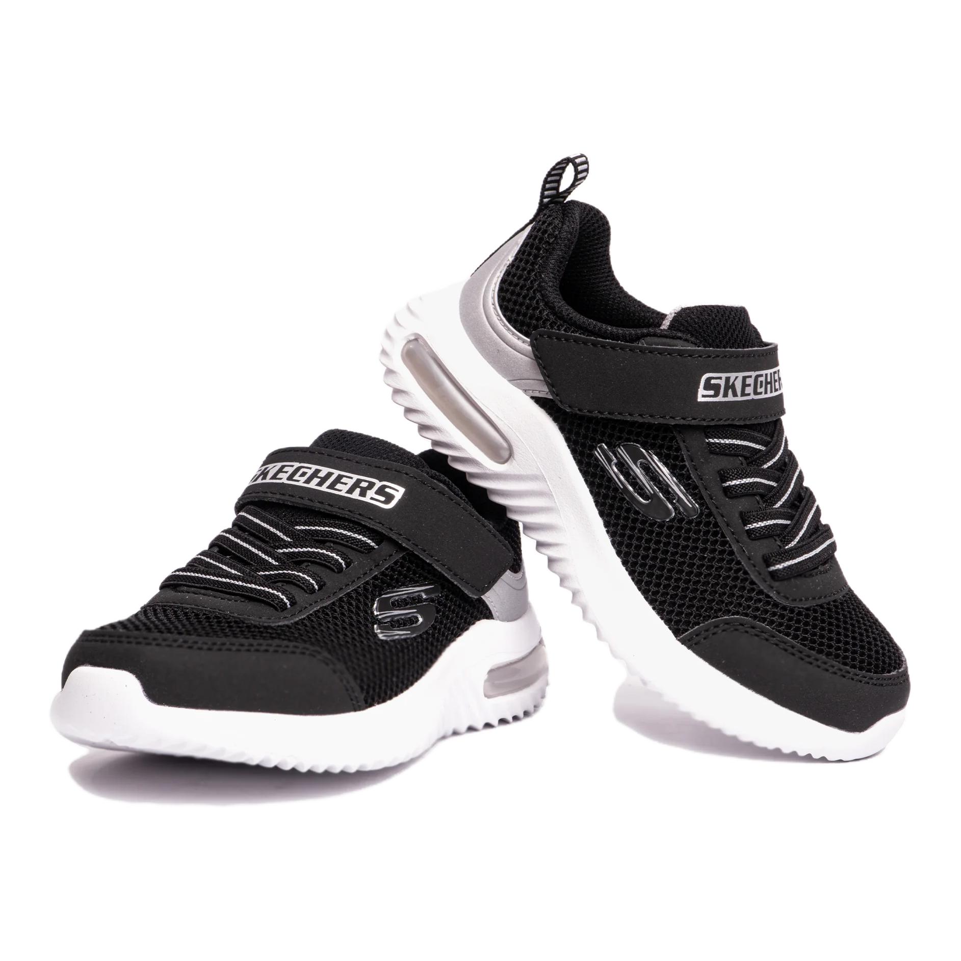 Skechers Kids Кроссовки для бега для мальчиков, прочные, дышащие, с низким верхом, черные, серебристые — фото 2