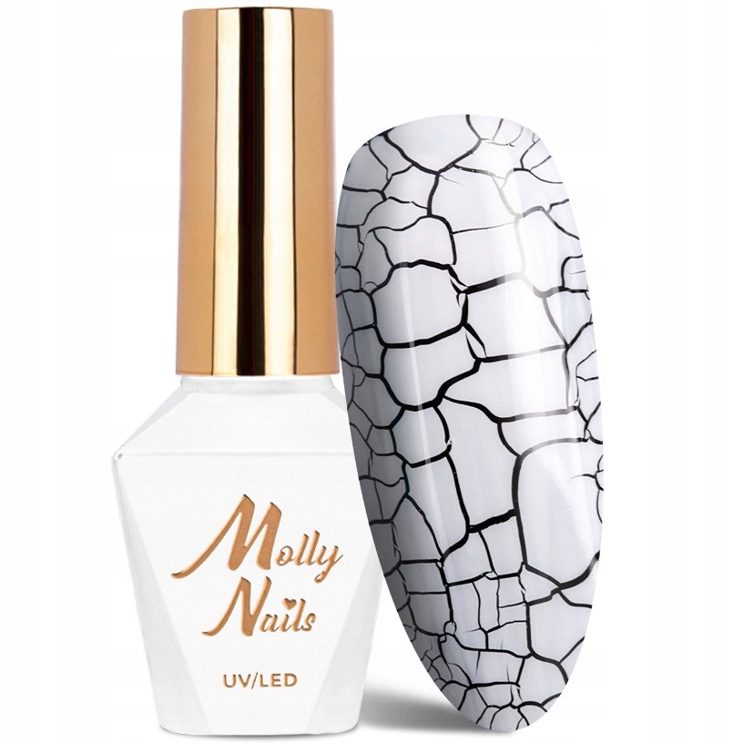 

MOLLYNAILS Гибридный лак для ногтей 8 г Crackle Gel Белый № 157