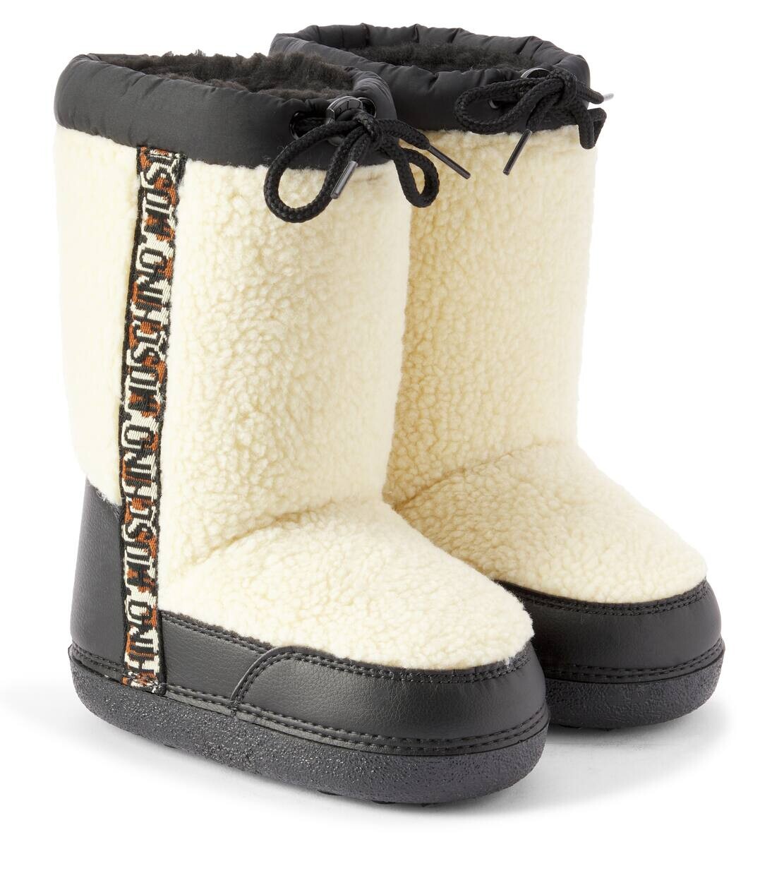 

Зимние сапоги с подкладкой из искусственной овчины Moschino Kids, бежевый