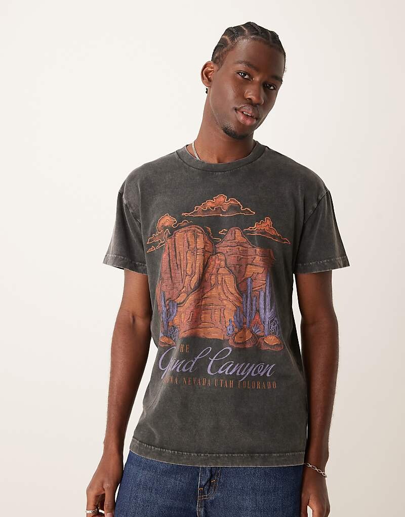

Черная футболка с эффектом стирки Abercrombie & Fitch Grand Canyon