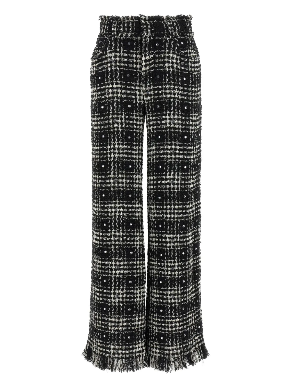 

Брюки "принц Уэльский" с отделкой кристаллами Giuseppe Di Morabito, черный