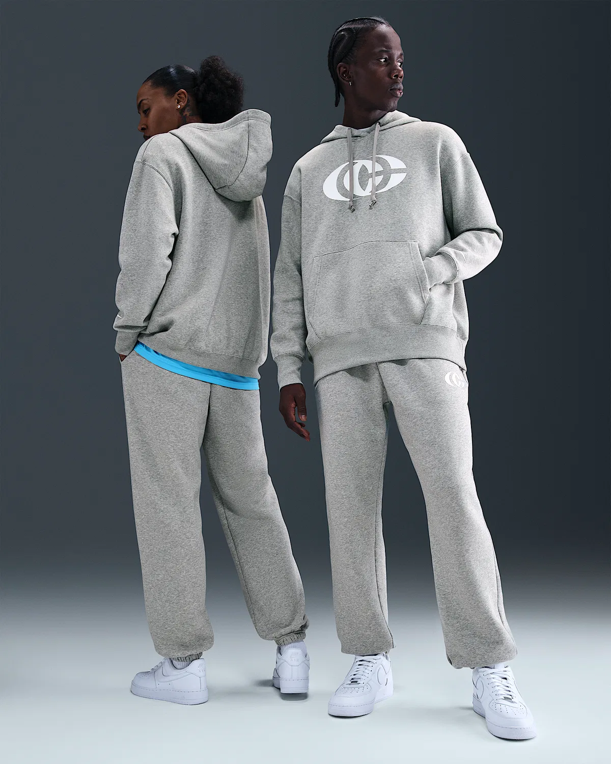 Nike Basketball Phoenix Fleece Pants Caitlin Clark, Dark Grey Heather/White/White