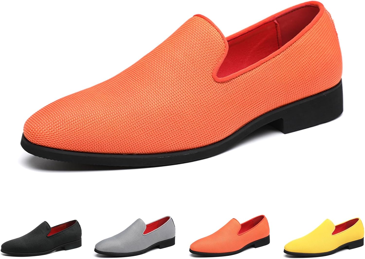 

Мужские сетчатые лоферы GLBDU без шнуровки, модные туфли с заостренным носком, низкие оксфорды, повседневные деловые туфли под смокинг, формальная обувь, оранжевый