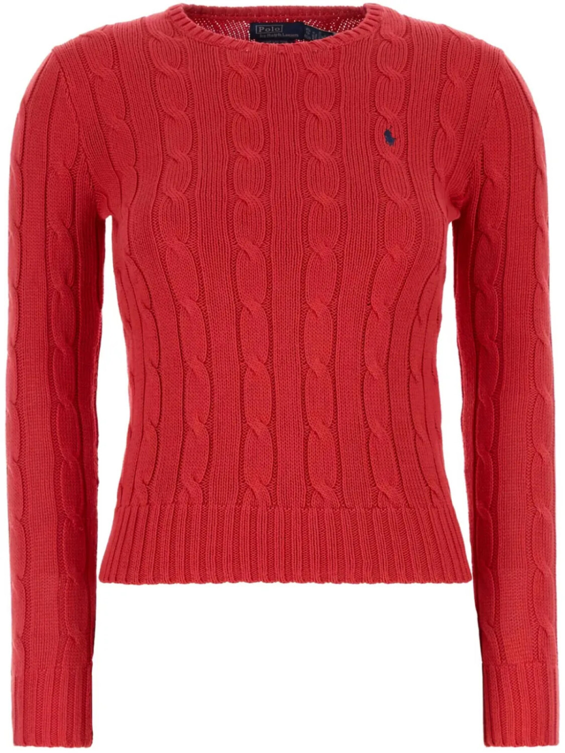 

Свитер Polo Ralph Lauren из хлопка с косичной вязкой, красный