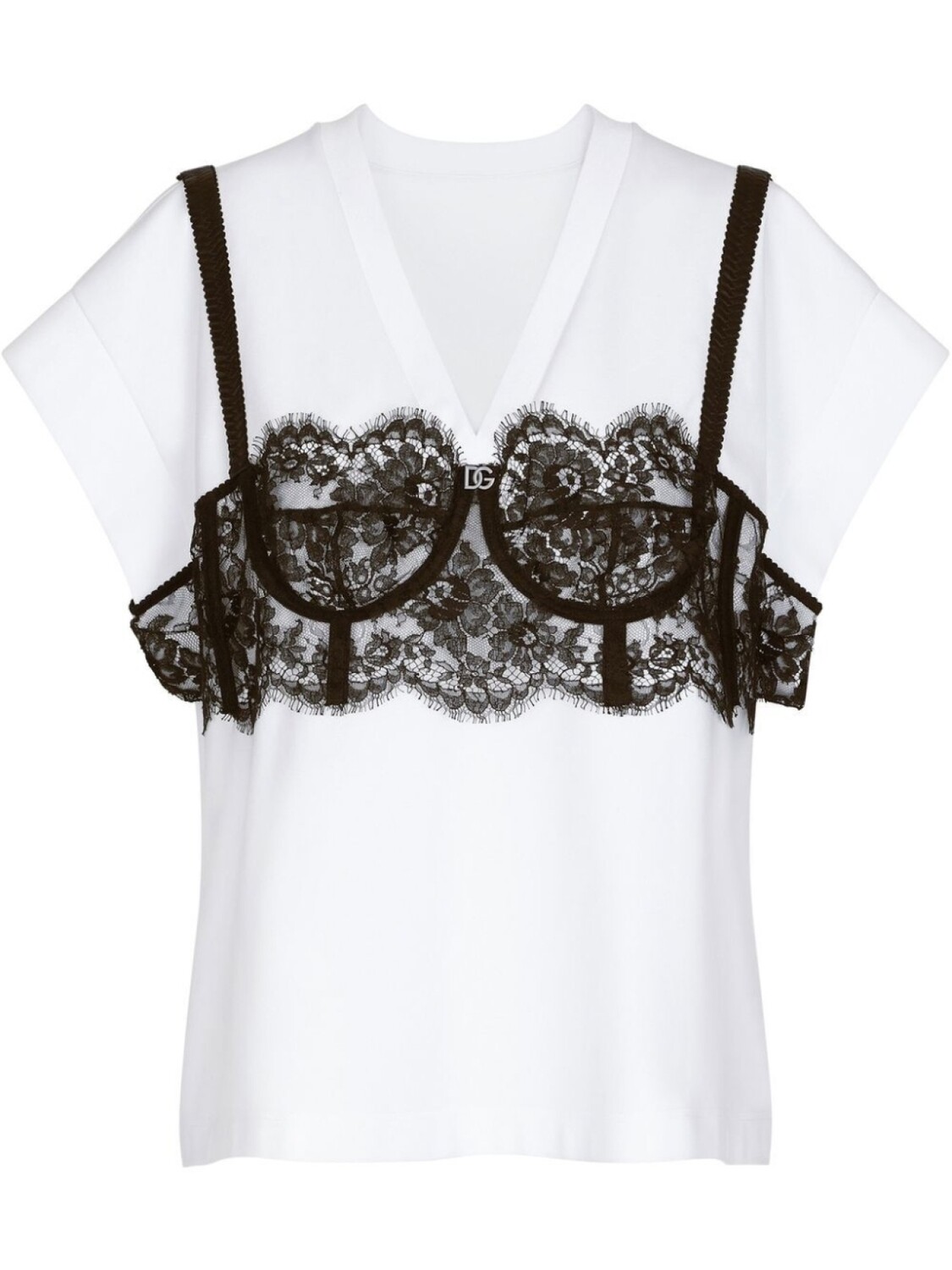 

Dolce & Gabbana футболка с кружевом, белый