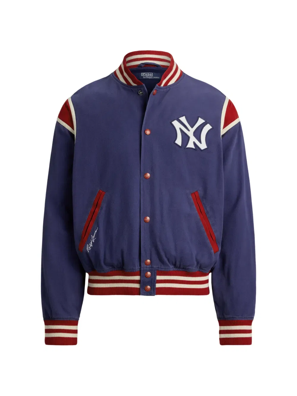 Куртка-бомбер X ny yankees на кнопках Polo Ralph Lauren, синий