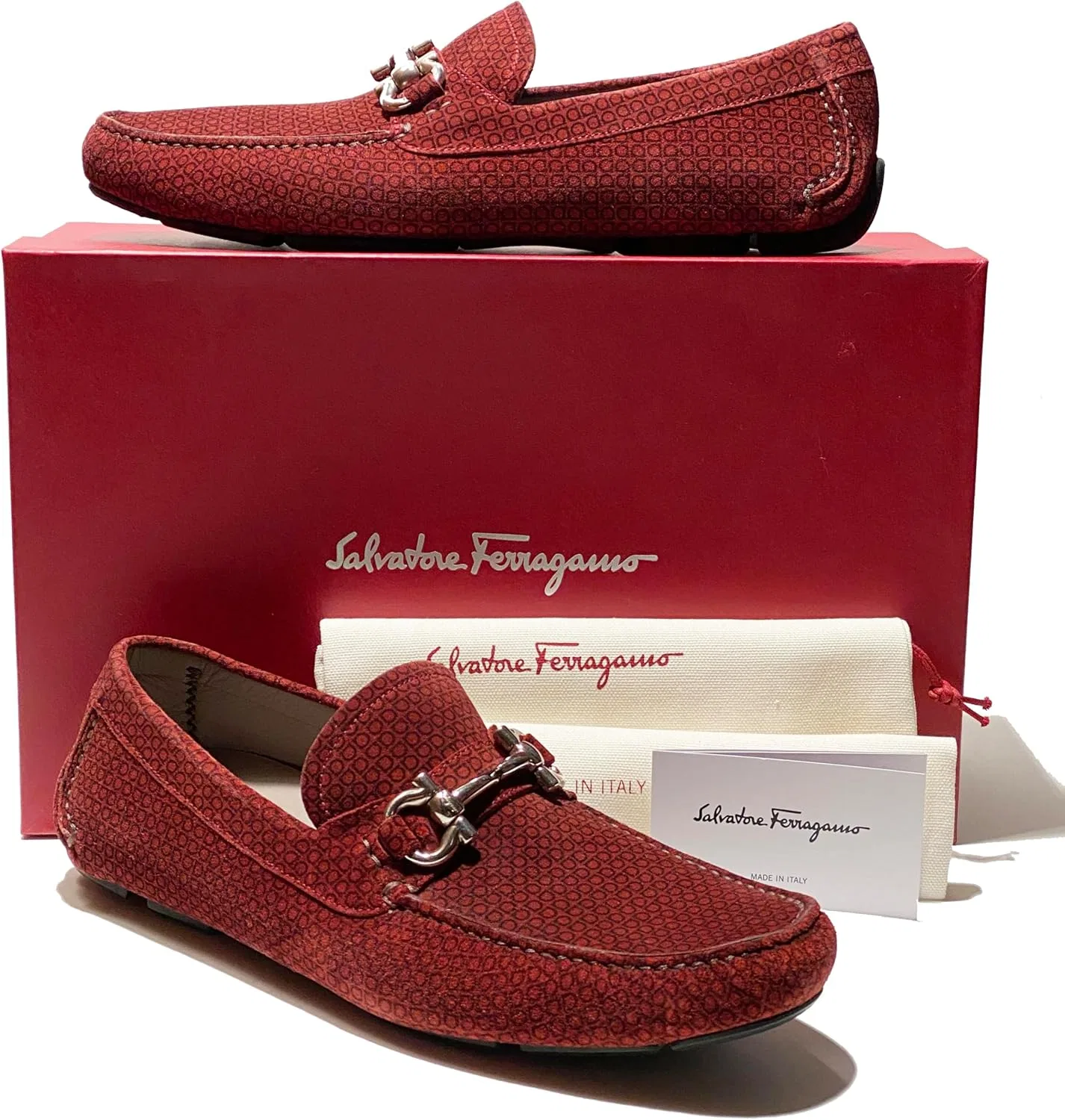 Лоферы Salvatore Ferragamo, красные — фото 2