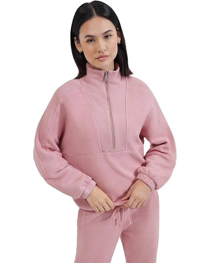 

Толстовка UGG Elana Mixed 1/2 Zip, цвет Clay Pink