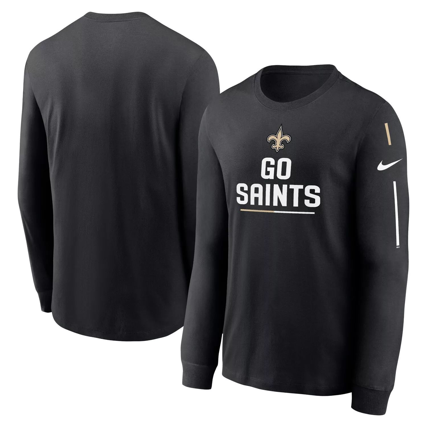 

Мужская черная футболка с длинным рукавом и надписью New Orleans Saints Team Nike, Черный, Мужская черная футболка с длинным рукавом и надписью New Orleans Saints Team Nike