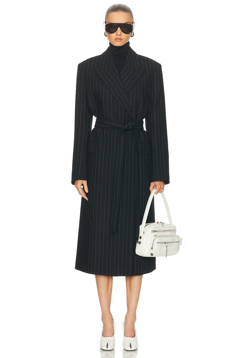 

Olyx Pinstripe Maxi Пальто Acne Studios, Black