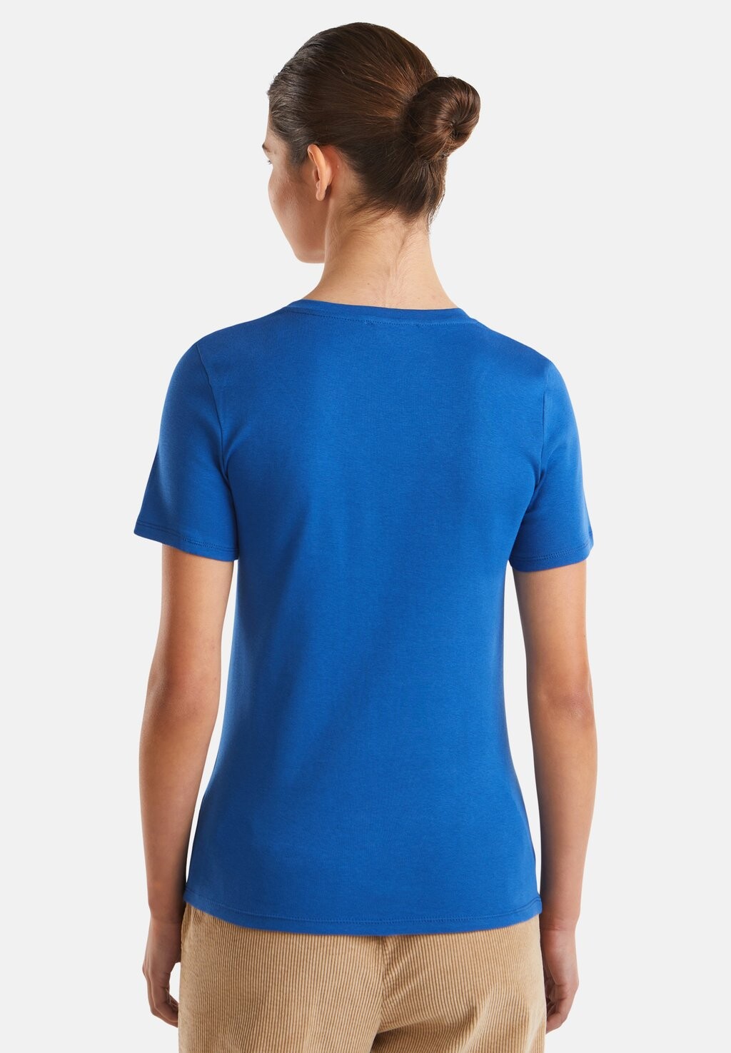 

Базовая футболка WITH V-NECK United Colors of Benetton, синий