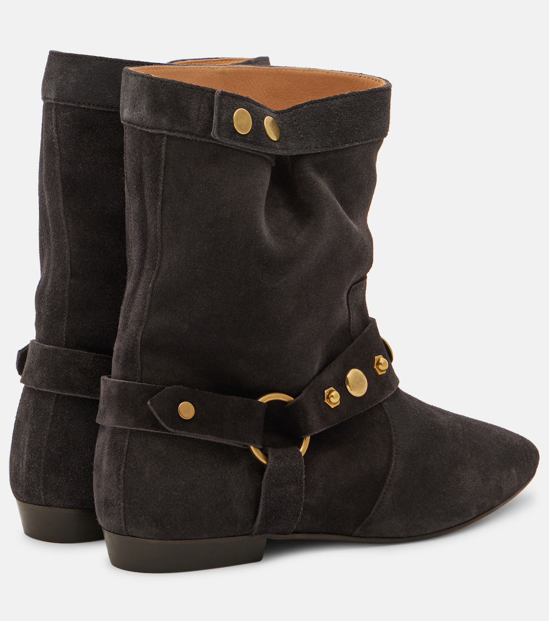 Stania замшевые ботинки до щиколотки Isabel Marant, Faded Black/Gold — фото 2