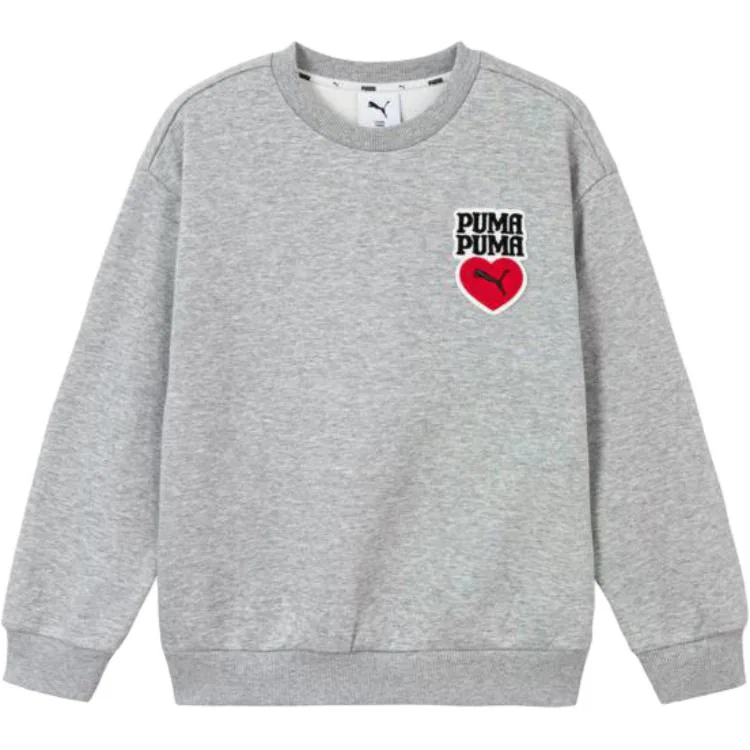Детский свитшот с воротником-гольф PUMA Medium Heather Gray